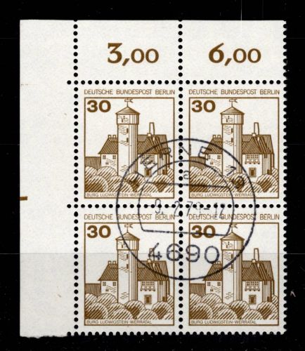 Berlin 534 Ecke 1 RZD im 4er Block gestempelt