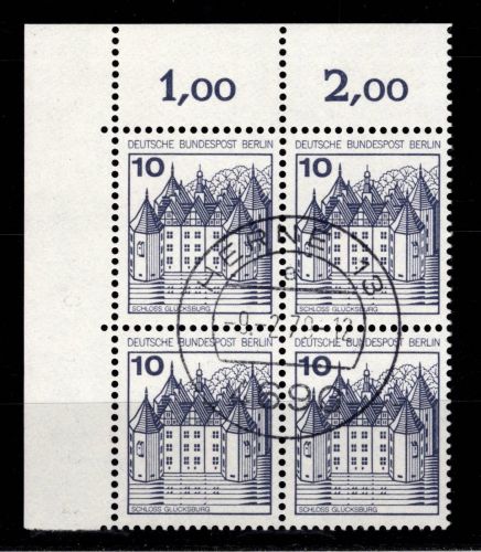 Berlin 532 Ecke 1 im 4er Block gestempelt mit Tagesstempel #DCE22