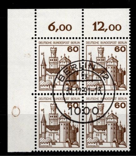 Berlin 537 Ecke 1 RZD im 4er Block gestempelt