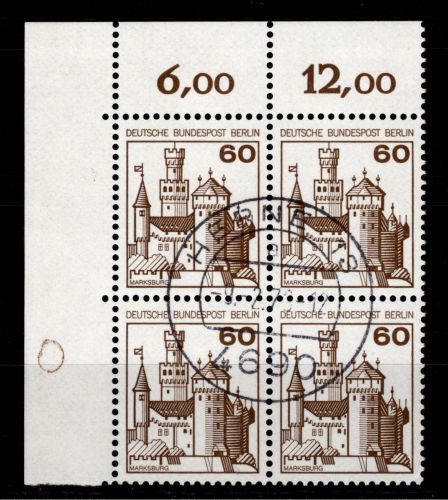 Berlin 537 Ecke 1 RZD im 4er Block gestempelt