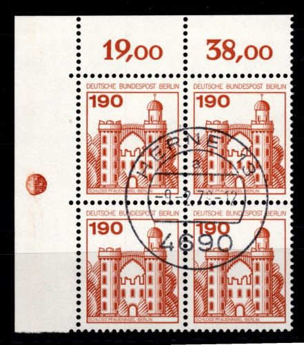 Berlin 539 Ecke 1 RZD im 4er Block gestempelt mit Tagesstempel #DCE31