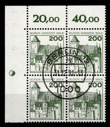Berlin 540 Ecke 1 RZD im 4er Block gestempelt mit Berlinstempel Letztag #DCE32