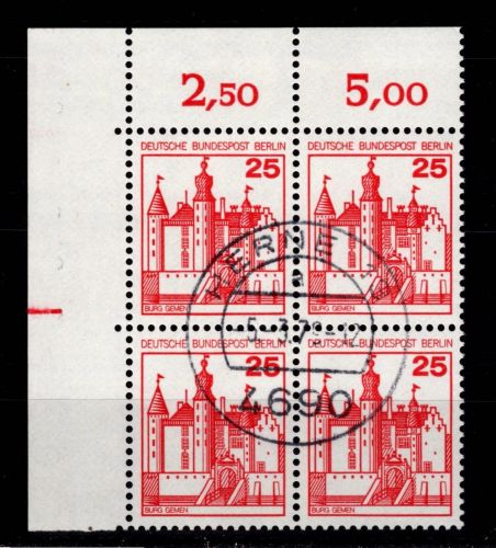 Berlin 587 Ecke 1 RZD im 4er Block gestempelt