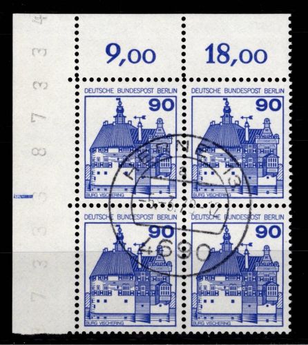 Berlin 588 Ecke 1 RZD im 4er Block gestempelt