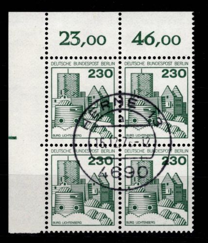 Berlin 590 Ecke 1 RZD im 4er Block gestempelt mit Tagesstempel #DCE39