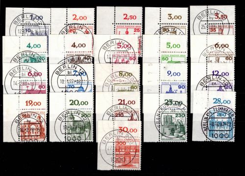 Berlin Burgen + Schlösser Lot ex 532-677 Ecke 1 gestempelt viel BLN-Stpl. #DCE77