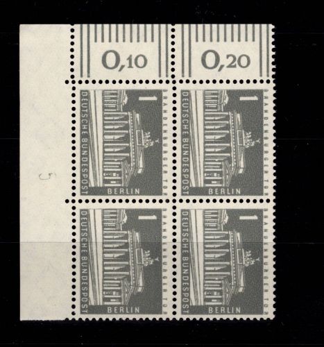 Berlin 140 y w 4er Block Ecke 1 DZ 5 postfrisch Druckerzeichen #DCE86