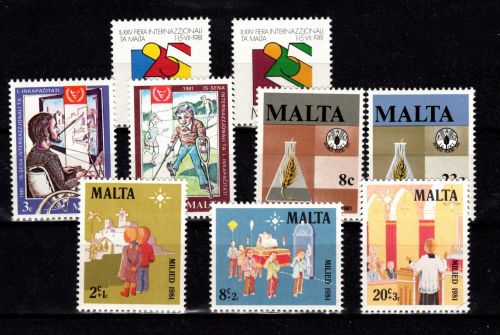 Malta 630-635 + 652-654 postfrisch #DCE89