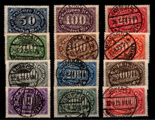 Deutsches Reich 246-257 gestempelt zentrische Vollstempel #DCF25