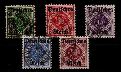 Deutsches Reich Dienstmarken 52-56 gestempelt #DCF36