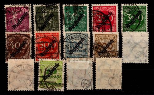 Deutsches Reich Dienstmarken 75-88 gestempelt teils geprüft BPP #DCF39