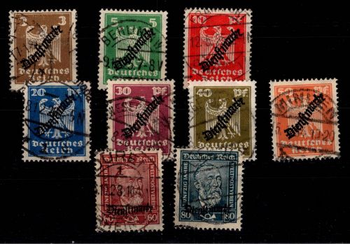 Deutsches Reich Dienstmarken 105-113 gestempelt #DCF42
