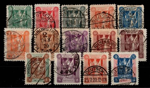 Deutsche Abstimmungsgebiete Marienwerder 1-14 gestempelt #DCF58