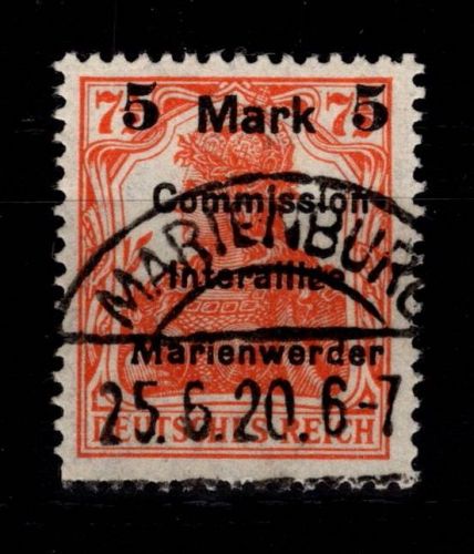 Dt. Abstimmungsgeb. Marienwerder 25 B I a gestempelt gepr Hochstädter BPP #DCF61