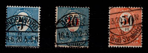 Deutsche Abstimmungsgebiete Oberschlesien 10-12 gestempelt #DCF65