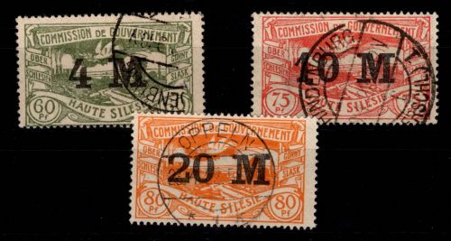 Deutsche Abstimmungsgebiete Oberschlesien 41-43 gestempelt #DCF68