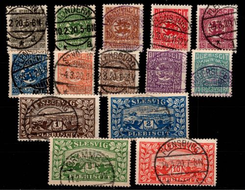 Deutsche Abstimmungsgebiete Schleswig 1-14 gestempelt #DCF71