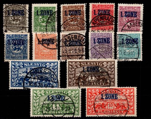 Deutsche Abstimmungsgebiete Schleswig 15-28 gestempelt #DCF72
