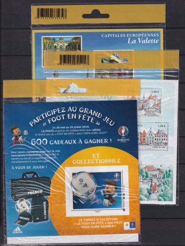 Frankreich 3 Blocks Jahrgang 2016, 2017 postfrisch im Verkaufsfolder #DCG04