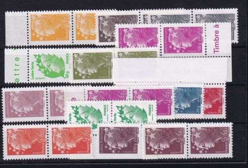 Frankreich Lot aus Freimarken Marianne postfrisch als Frankaturware #DCG07