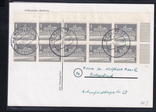 Berlin 140 II Ecke 4 auf Postkarte im 10er Block #DCG30