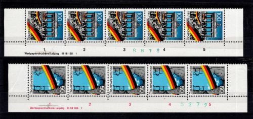 BRD Bund 1481-1482 DV postfrisch im Fünferstreifen vom Seitenrand #DBR85