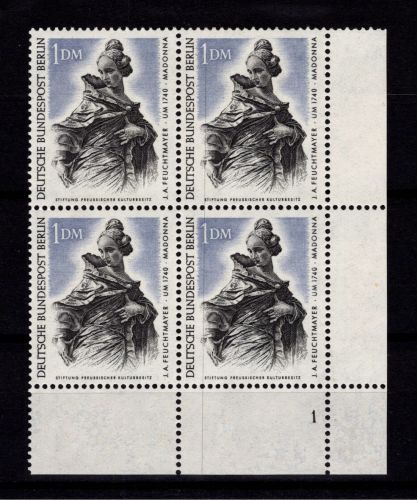 Berlin 307 Ecke 4 FN 1 postfrisch im 4er Block Eckrand #DBS02