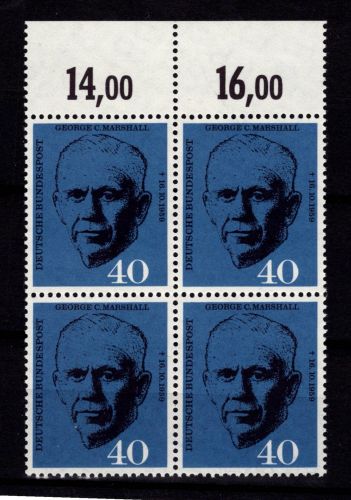 BRD Bund 344 OR postfrisch im 4er Block #DBS23