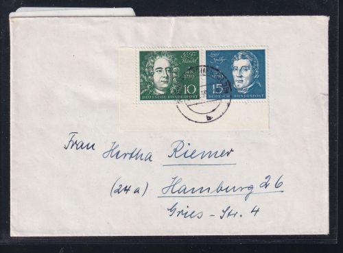 BRD 315, 316 ZD aus Block 2 auf Brief als Mischfrankatur #DBS78