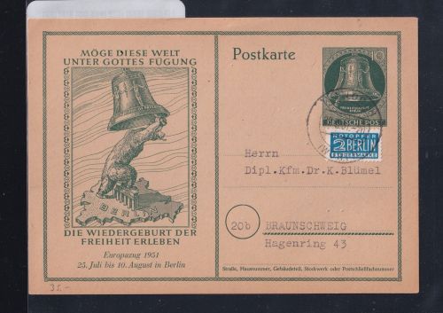 Berlin P 25 als Ganzsache mit Tagesstempel Lorch #DCD34