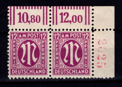 Bi-Zone 23 A z r4 postfrisch senkrecht gefaltet #DBX79