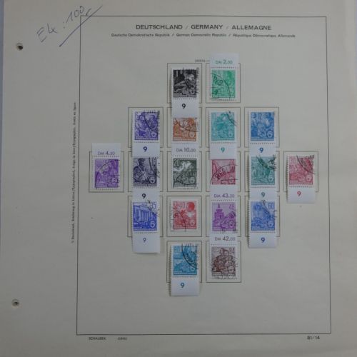 DDR Teilsammlung mit oft sauberen Vollstempeln auf alten Seiten #MA344