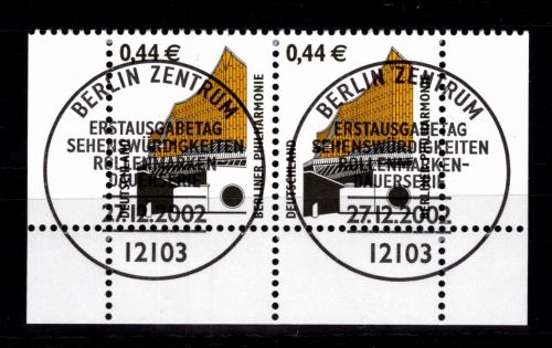 BRD Bund 2298 gestempelt als Paar vom Unterrand #DCA16