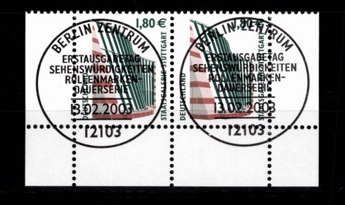 BRD Bund 2313 gestempelt als Paar vom Unterrand #DCA22