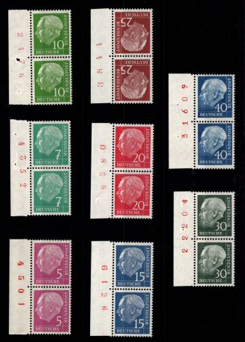 BRD Bund 179-260 y BZ postfrisch Heuss Lumogen als Paare mit Bogenzähler #DCA27