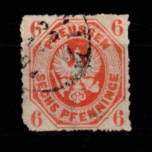 Preußen 15 gestempelt leichte Mängel, Durchstichfehler Ecke links #DCA35