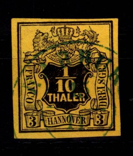 Hannover 5 gestempelt leichte Mängel, dünne Stelle #DCA59