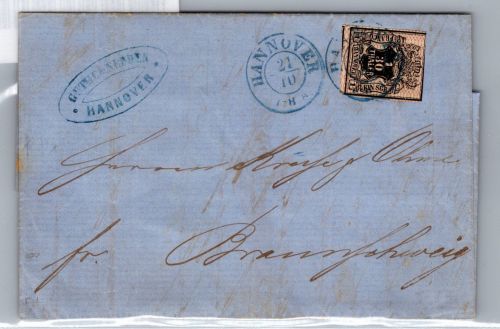 Hannover 10 a auf Brief als Einzelfrankatur #DCA78