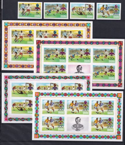 Ghana 564-567 B + KB postfrisch Fußball WM 1974 #NV361