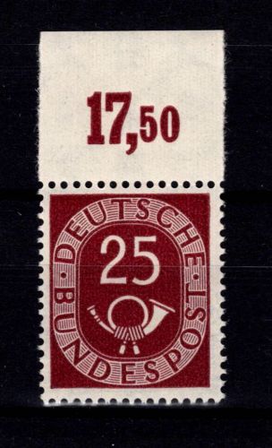 BRD Bund 131 OR postfrisch 25 Pfennig vom Oberrand #DBX95