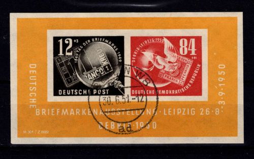 DDR Block 7 III gestempelt Plattenfehler III #DBY11