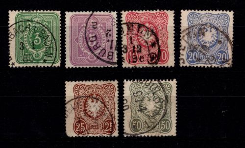 Deutsches Reich 31-35 B, 38 B gestempelt alle geprüft Jäschke BPP #DBY70