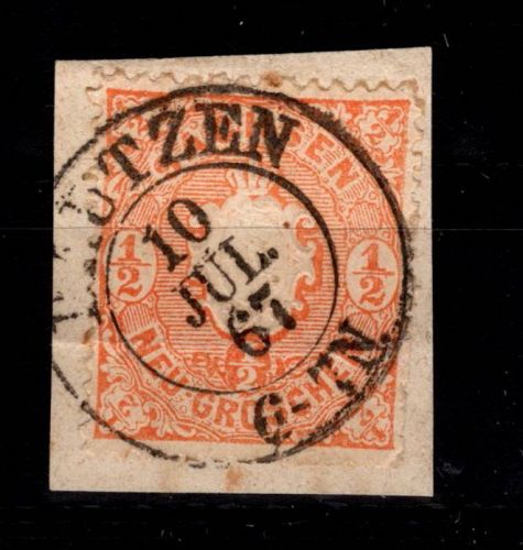 Sachsen 15 gestempelt auf Briefstück #DCU02