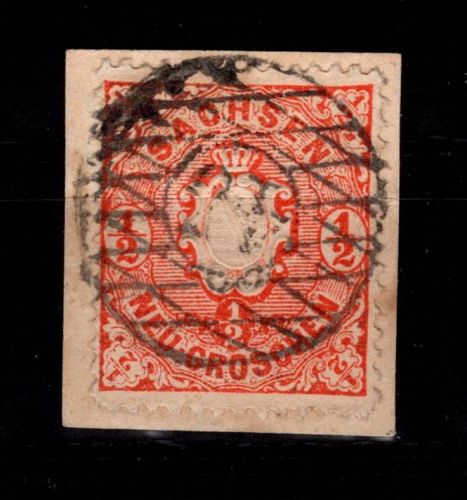 Sachsen 15 gestempelt auf Briefstück #DCU03