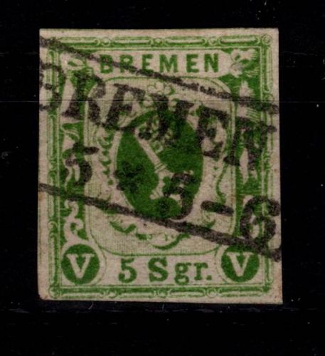 Bremen 4 b gestempelt tiefst geprüft Fischer BPP, signiert Rohr #DCU43