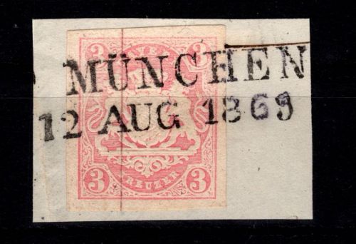 Bayern 15 gestempelt auf Briefstück #DCU82