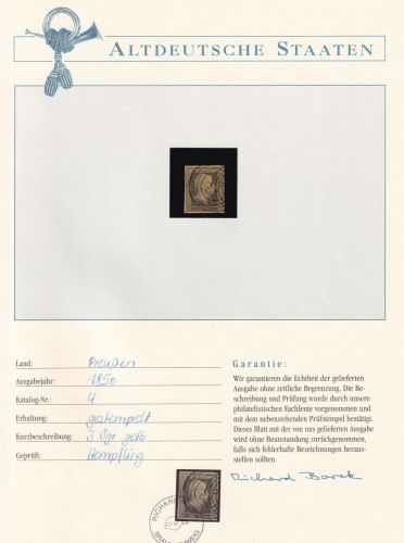 Preußen 4 gestempelt Borek Garantie #DCW93