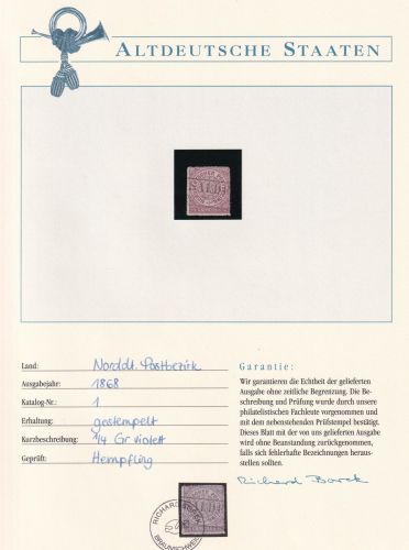Norddeutscher Bund 1 gestempelt