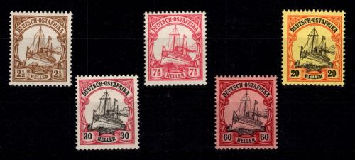 Kolonien Deutsch-Ostafrika 22, 24, 26, 27, 29 postfrisch #DCM21