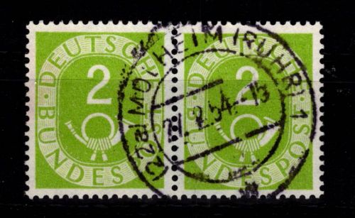 BRD 123 gestempelt waagerechtes Paar #DCM37